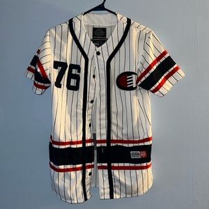 Men’s Small Stylish Baseball Jersey Pinstripes Champion C